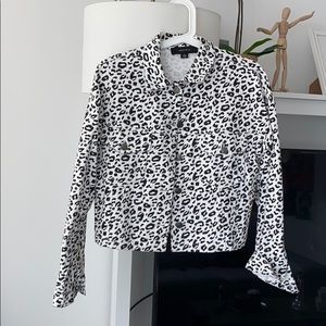 White and black denim jacket